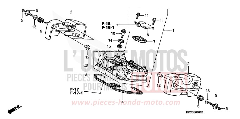 ZYLINDERKOPFDECKEL, HINTEN von Varadero 125 ELEGANT BEIGE METALLIC (YR217) von 2006